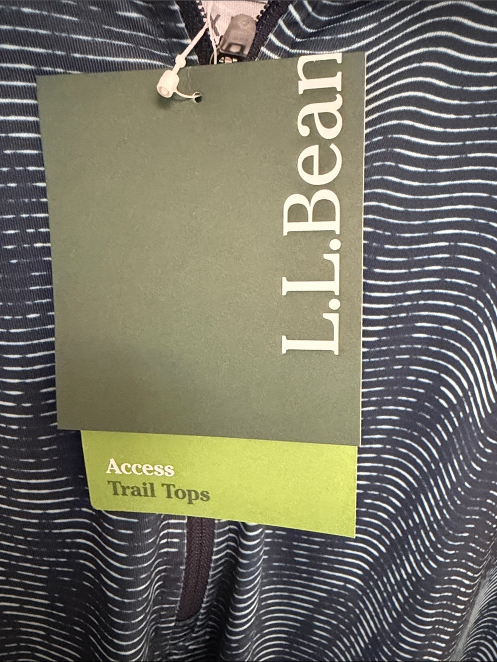 L.L. Bean Women's Teal Wave-Print Long Sleeve Half-Zip Top 3x - Picture 6 of 7